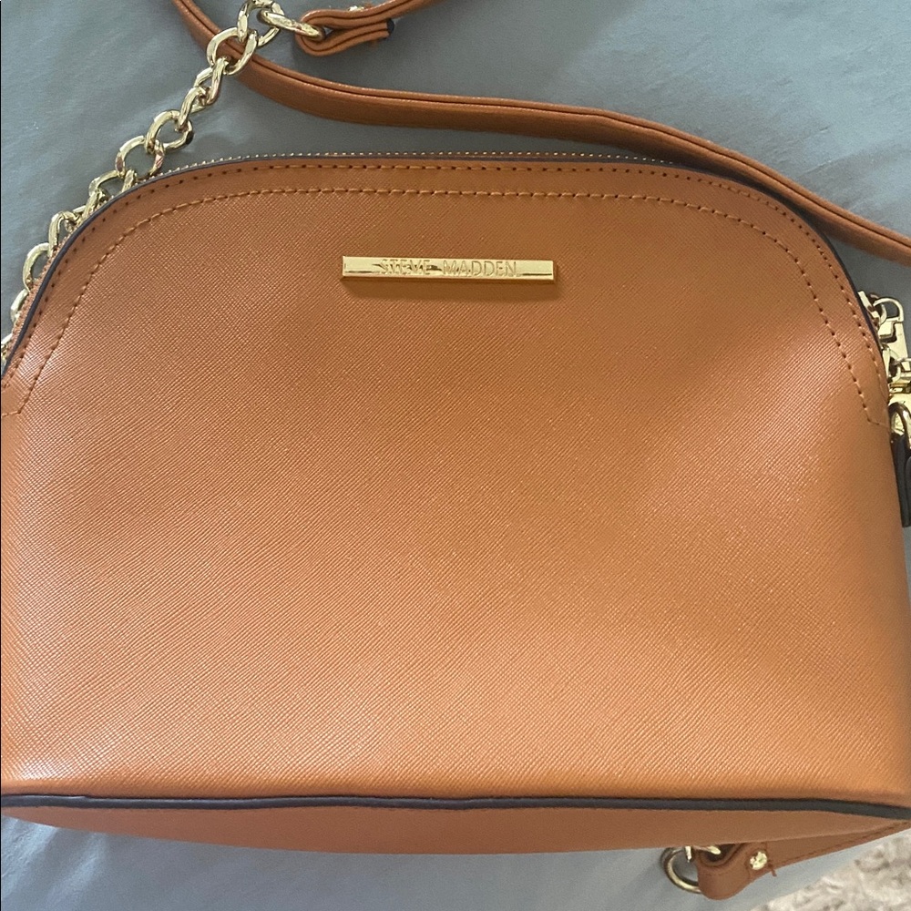 Steve Madden Brown Crossbody with Gold Chain
